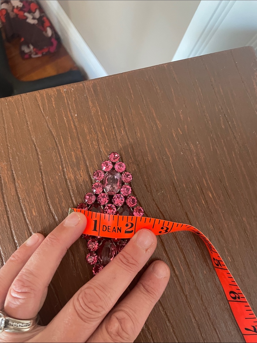 Pink Rhinestone Statement  brooch - Picture 5 of 7